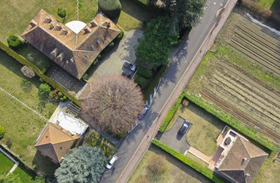 Picture taken by mini-plane over properties
