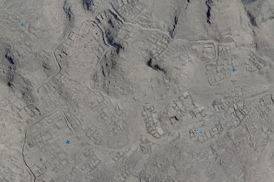 Picture taken by mini-plane of an archaeological dig