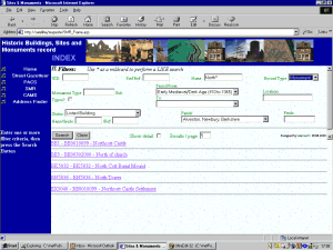 Screenshot of web-based application