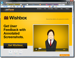 Wishbox web page