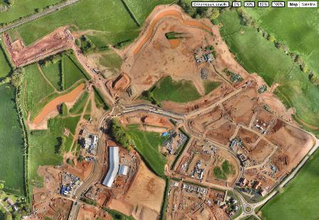 Construction site at Cranbrook New Town, Exeter surveyed by exeGesIS SDM