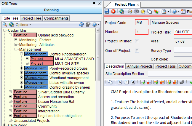 Conservation Management System Desktop