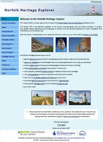 Norfolk Heritage Explorer home page