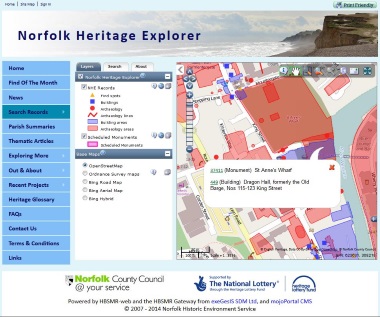 Norfolk Heritage Explorer map search