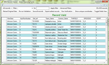 NBN Record Cleaner main dialogue