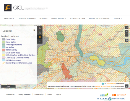 Discover London - online biodiversity data mapping for Greenspace Information for Greater London (GiGL)