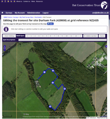 Field survey transect editing