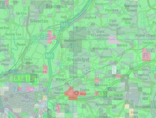 Extract from the 1km grid NHLC