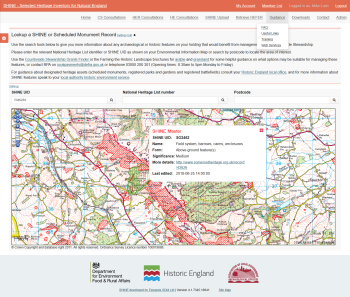 Selected Heritage Inventory for England Shine website