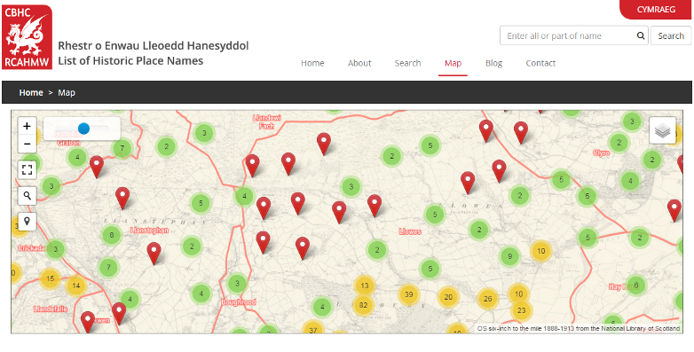 Historic Place Names of Wales website