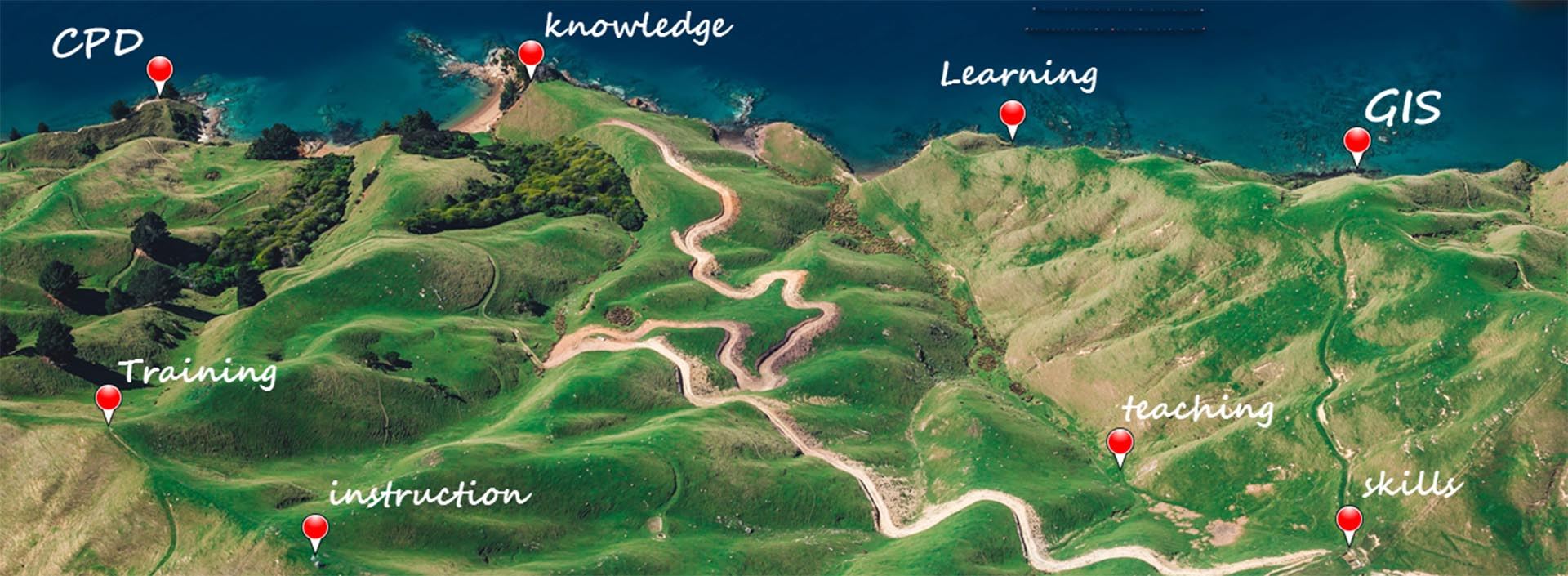 Slide 3 - Map showing GIS Training key points