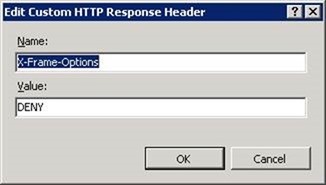 Adding an HTTP response header to block loading the site in an iframe Adding an HTTP response header to block loading the site in an iframe