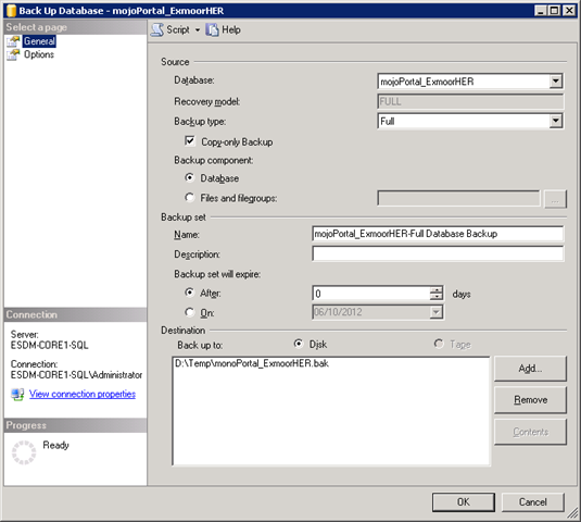 SQL Server copy-only backup