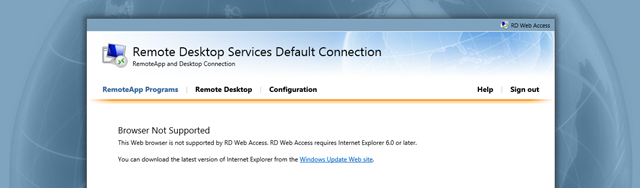 RD Web Access not working for Internet Explorer 11 RD Web Access not working for Internet Explorer 11