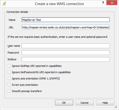 QGIS WMS server configuration
