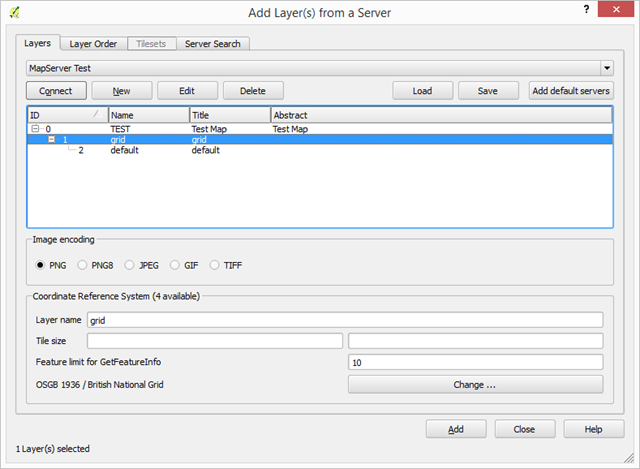 QGIS WMS layer configuration