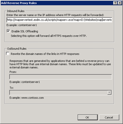 Creating the reverse proxy inbound rule