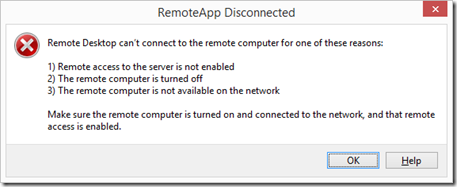RemoteApp Disconnected RemoteApp Disconnected