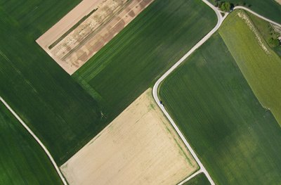 Picture taken by mini-plane over fields