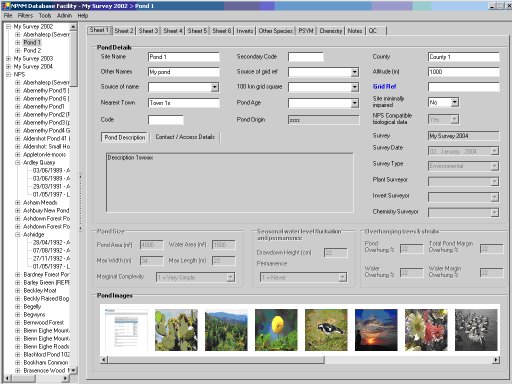 Database developed for the Pond Conservation Trust